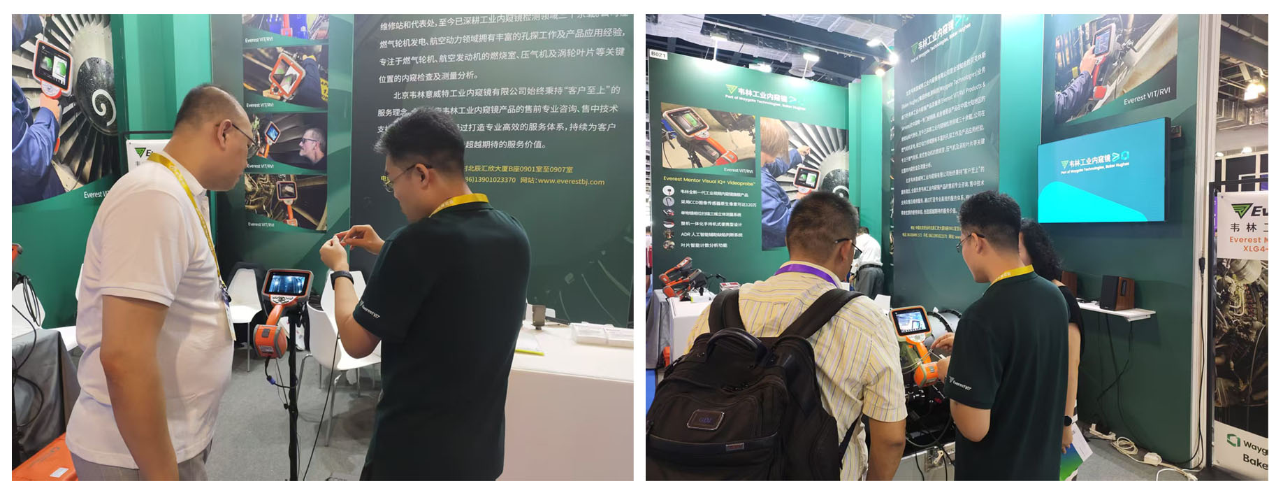 各行業(yè)用戶蒞臨韋林工業(yè)內(nèi)窺鏡展位，溝通交流